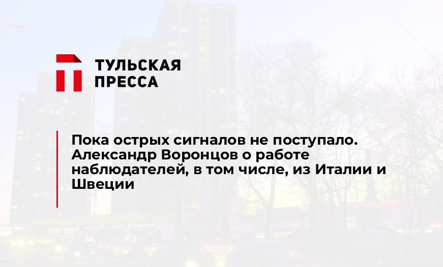 Пока острых сигналов не поступало. Александр Воронцов о работе наблюдателей, в том числе, из Италии и Швеции