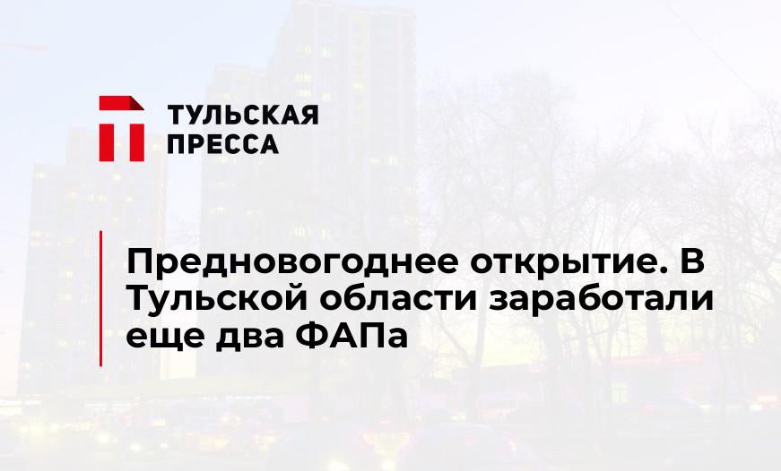 Предновогоднее открытие. В Тульской области заработали еще два ФАПа
