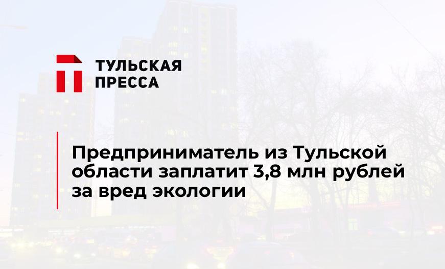 Предприниматель из Тульской области заплатит 3,8 млн рублей за вред экологии