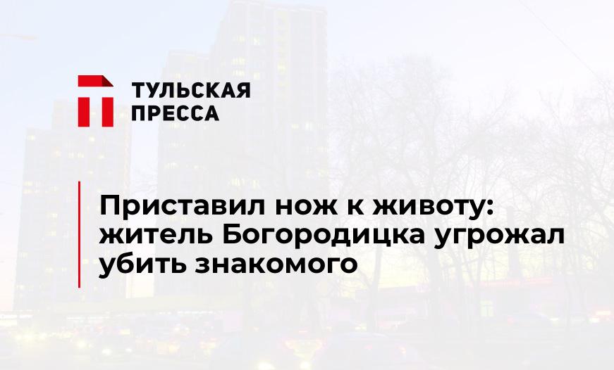 Приставил нож к животу: житель Богородицка угрожал убить знакомого 