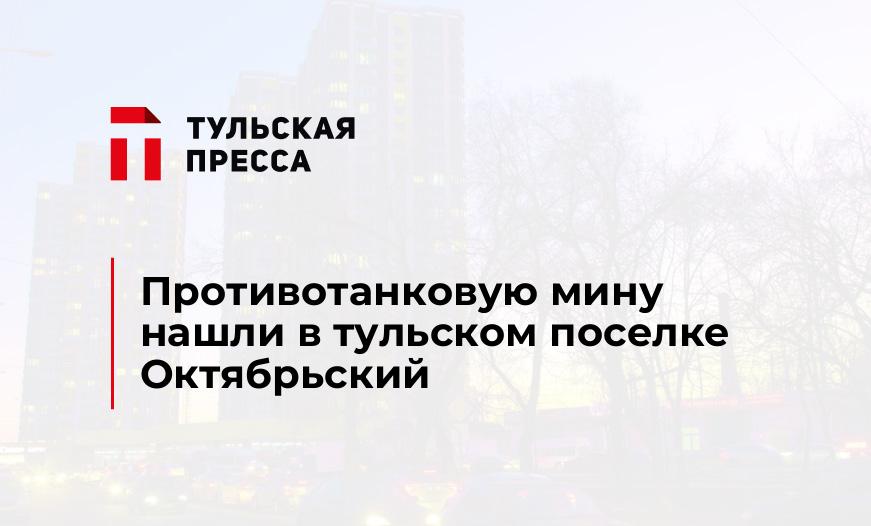 Противотанковую мину нашли в тульском поселке Октябрьский