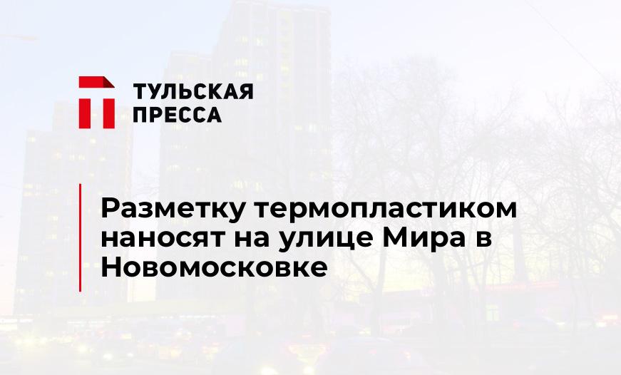 Разметку термопластиком наносят на улице Мира в Новомосковке