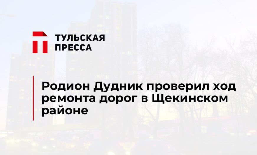 Родион Дудник проверил ход ремонта дорог в Щекинском районе