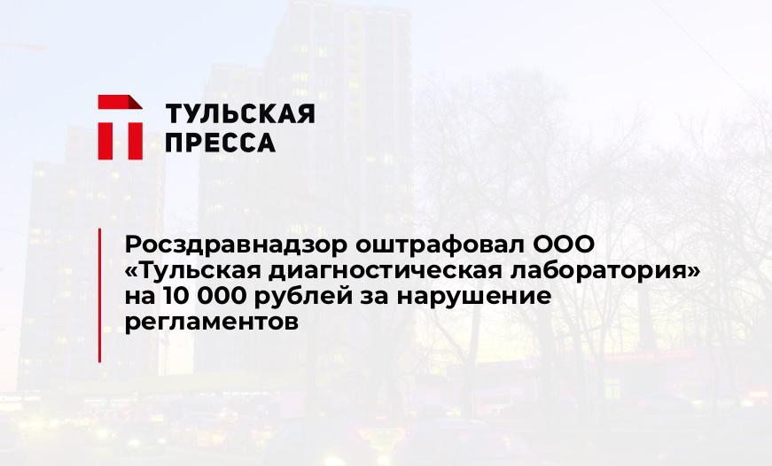 Росздравнадзор оштрафовал ООО «Тульская диагностическая лаборатория» на 10 000 рублей за нарушение регламентов