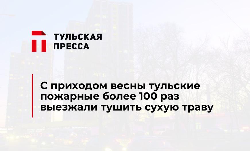 С приходом весны тульские пожарные более 100 раз выезжали тушить сухую траву