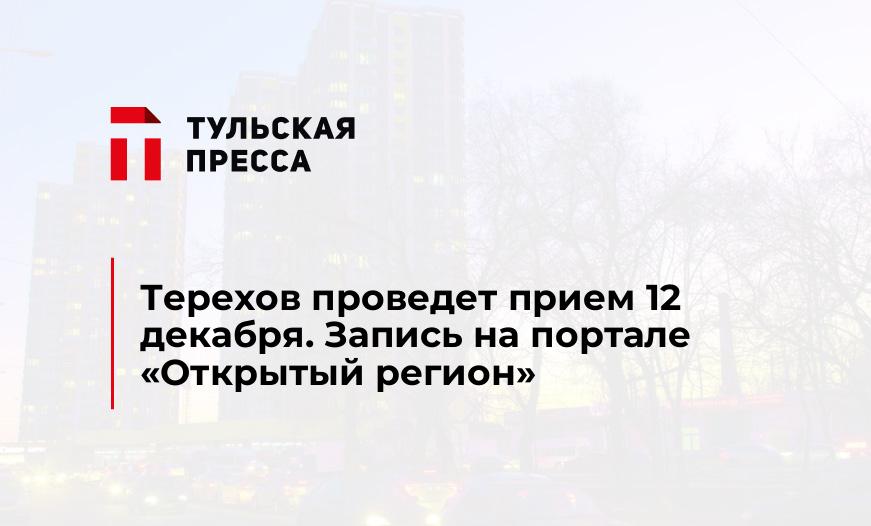 Терехов проведет прием 12 декабря. Запись на портале "Открытый регион"