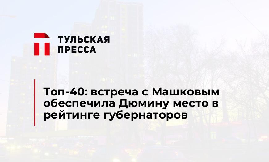 Топ-40: встреча с Машковым обеспечила Дюмину место в рейтинге губернаторов 