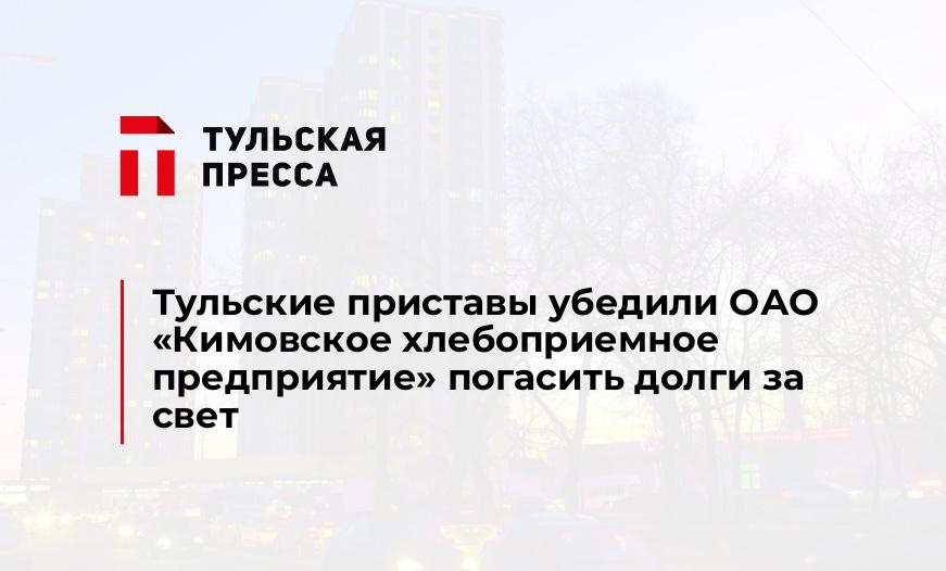 Тульские приставы убедили ОАО «Кимовское хлебоприемное предприятие» погасить долги за свет