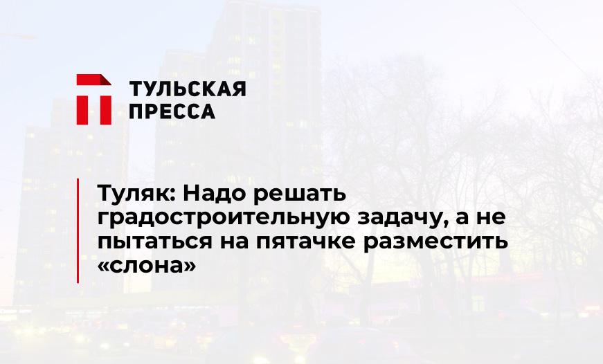 Туляк: Надо решать градостроительную задачу, а не пытаться на пятачке разместить «слона»