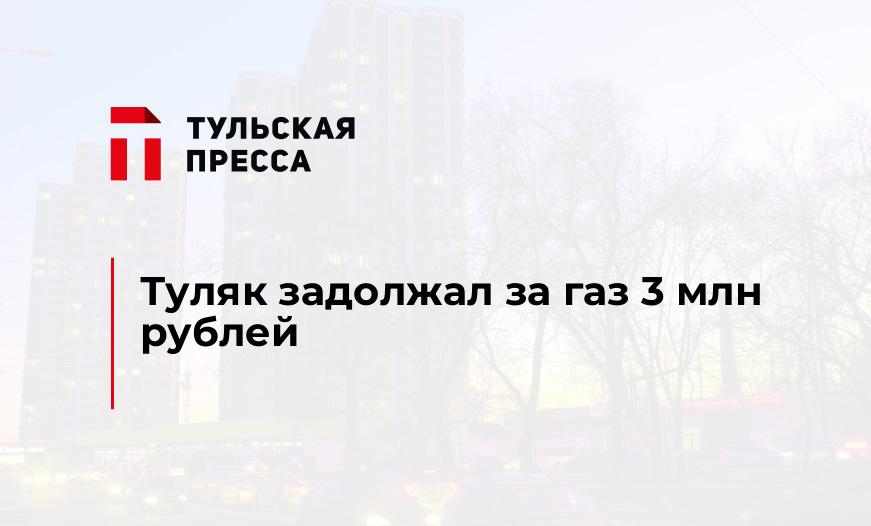 Туляк задолжал за газ 3 млн рублей