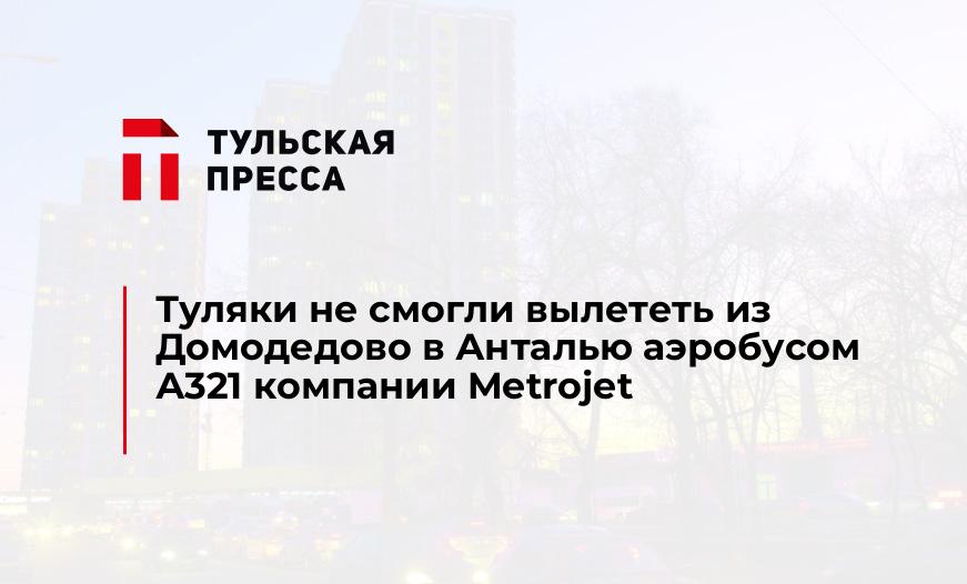 Туляки не смогли вылететь из Домодедово в Анталью аэробусом А321 компании Metrojet