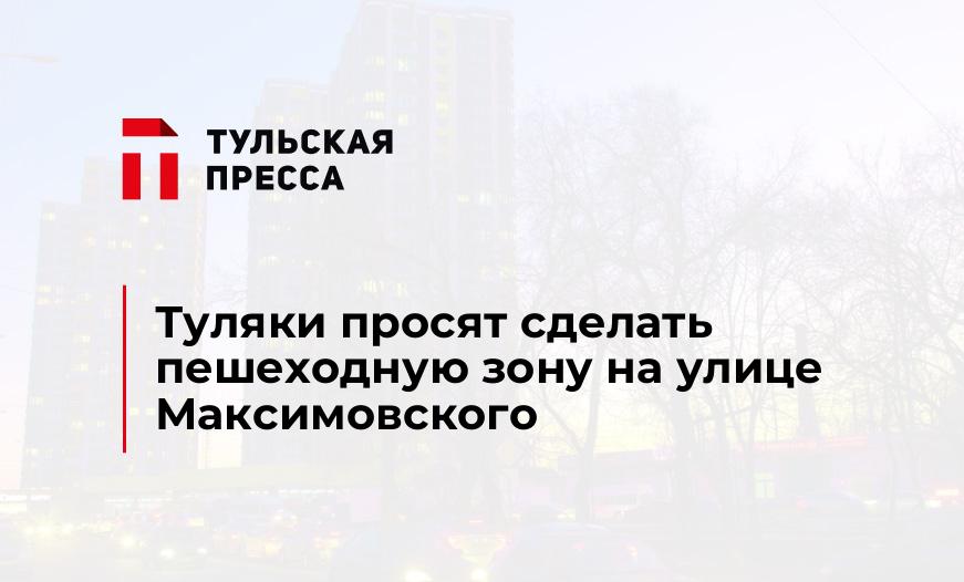 Туляки просят сделать пешеходную зону на улице Максимовского