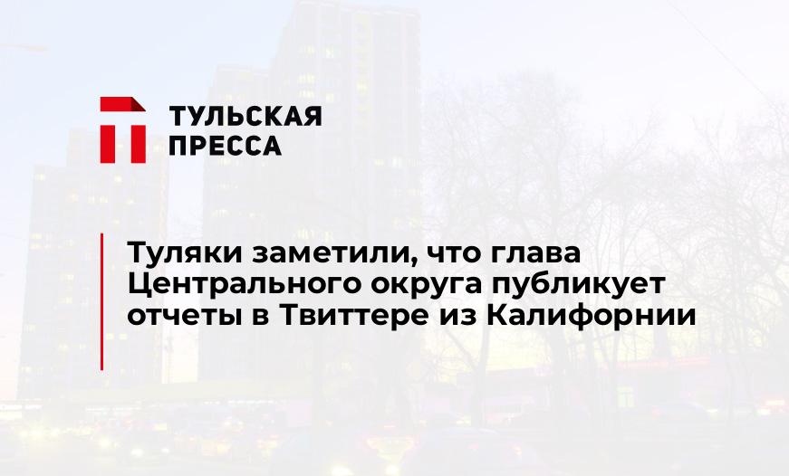 Туляки заметили, что глава Центрального округа публикует отчеты в Твиттере из Калифорнии