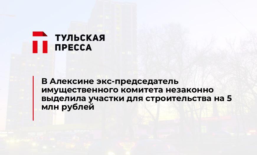 В Алексине экс-председатель имущественного комитета незаконно выделила участки для строительства на 5 млн рублей
