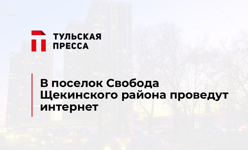 В поселок Свобода Щекинского района проведут интернет