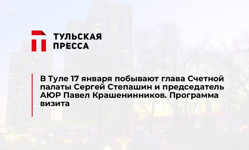 В Туле 17 января побывают глава Счетной палаты Сергей Степашин и председатель АЮР Павел Крашенинников. Программа визита