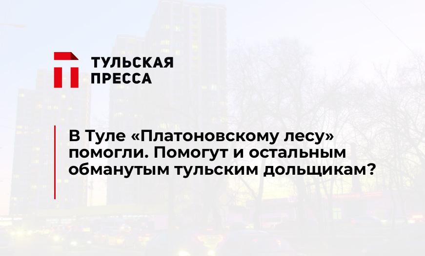 В Туле "Платоновскому лесу" помогли. Помогут и остальным обманутым тульским дольщикам?