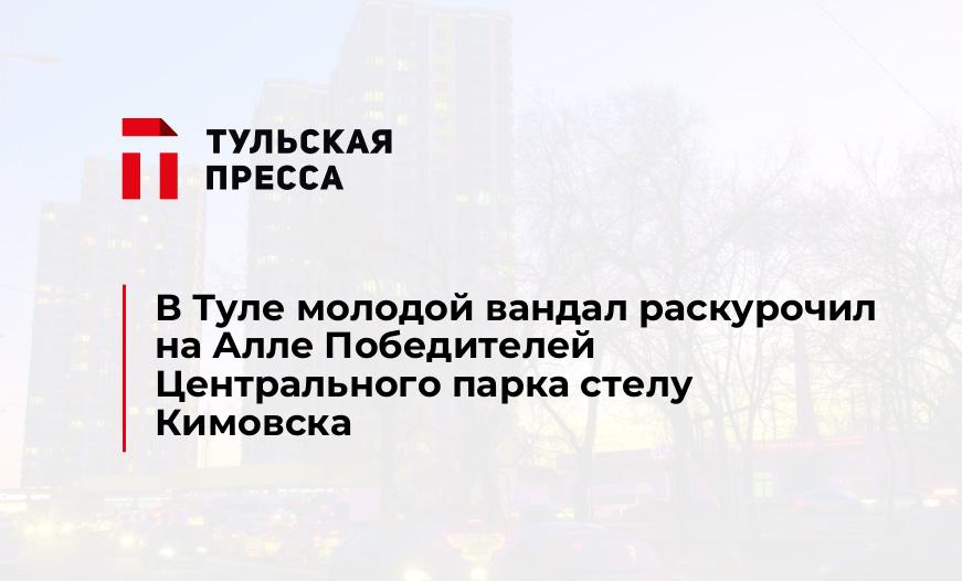 В Туле молодой вандал раскурочил на Алле Победителей Центрального парка стелу Кимовска