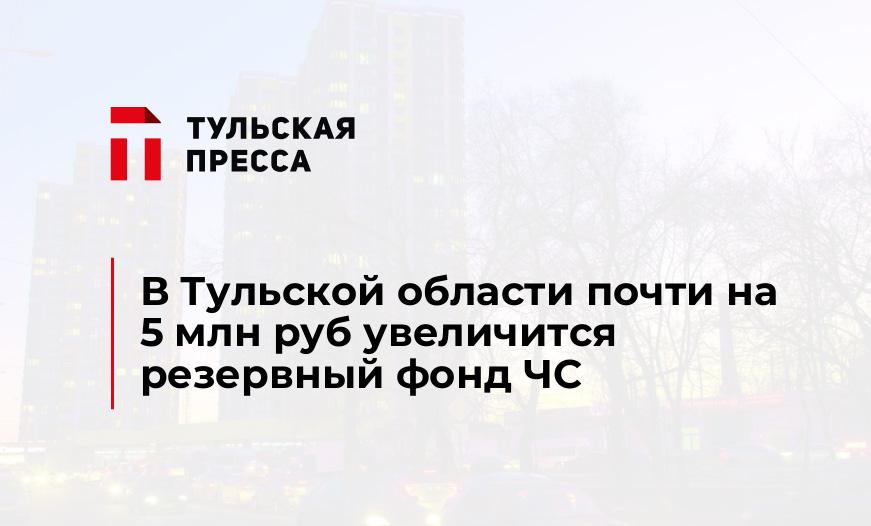 В Тульской области почти на 5 млн руб увеличится резервный фонд ЧС