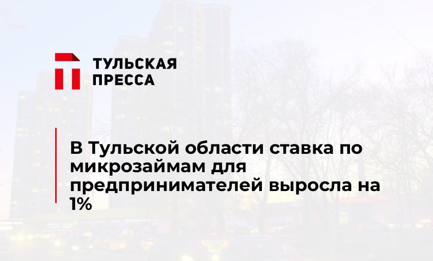 В Тульской области ставка по микрозаймам для предпринимателей выросла на 1%