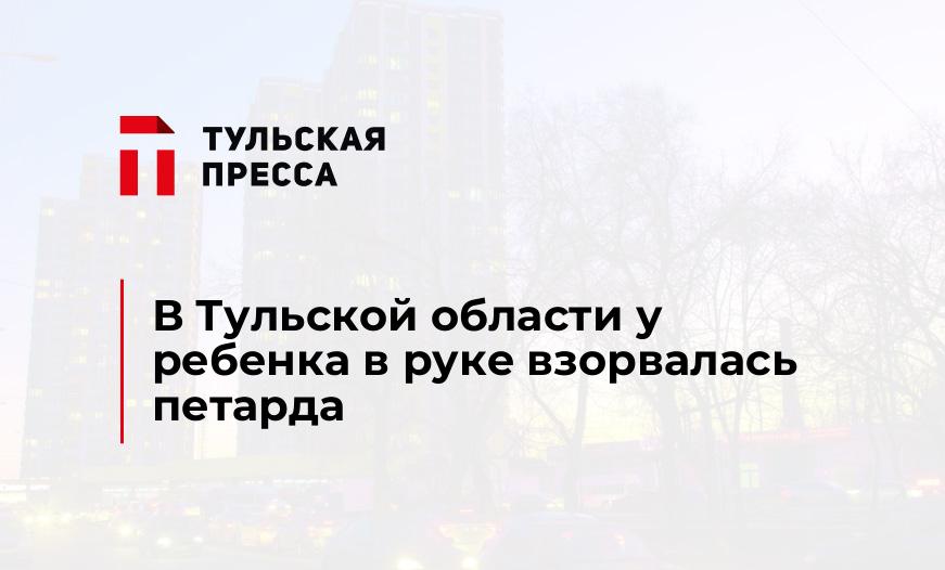 В Тульской области у ребенка в руке взорвалась петарда