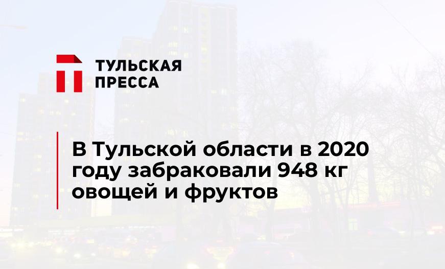 В Тульской области в 2020 году забраковали 948 кг овощей и фруктов