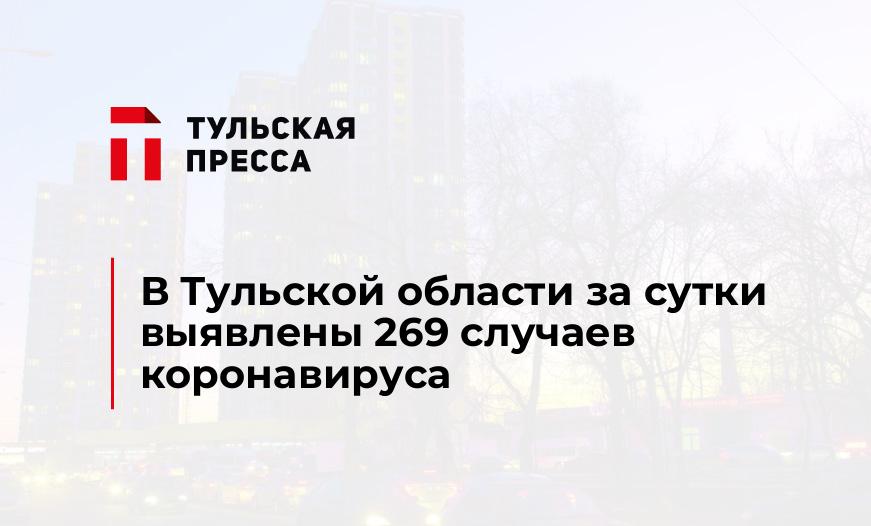 В Тульской области за сутки выявлены 269 случаев коронавируса