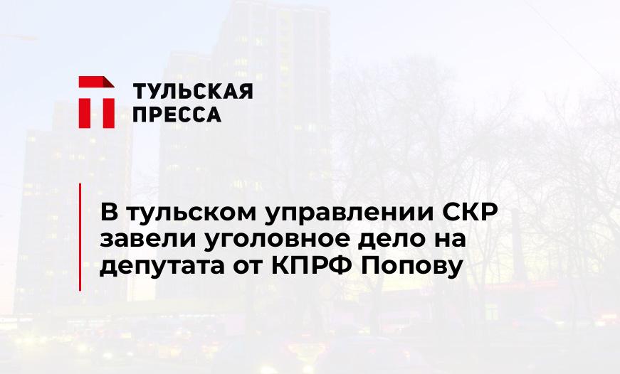В тульском управлении СКР завели уголовное дело на депутата от КПРФ Попову