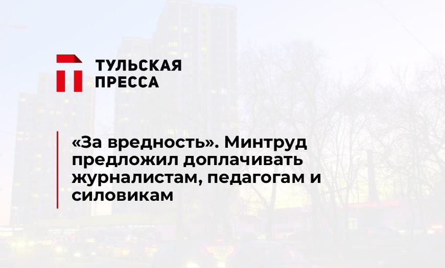 «За вредность». Минтруд предложил доплачивать журналистам, педагогам и силовикам