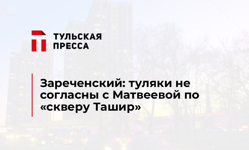 Зареченский: туляки не согласны с Матвеевой по "скверу Ташир"