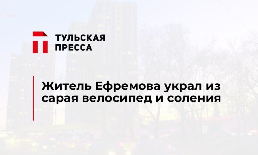 Житель Ефремова украл из сарая велосипед и соления
