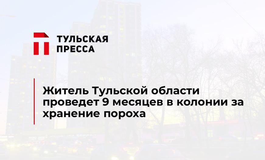 Житель Тульской области проведет 9 месяцев в колонии за хранение пороха