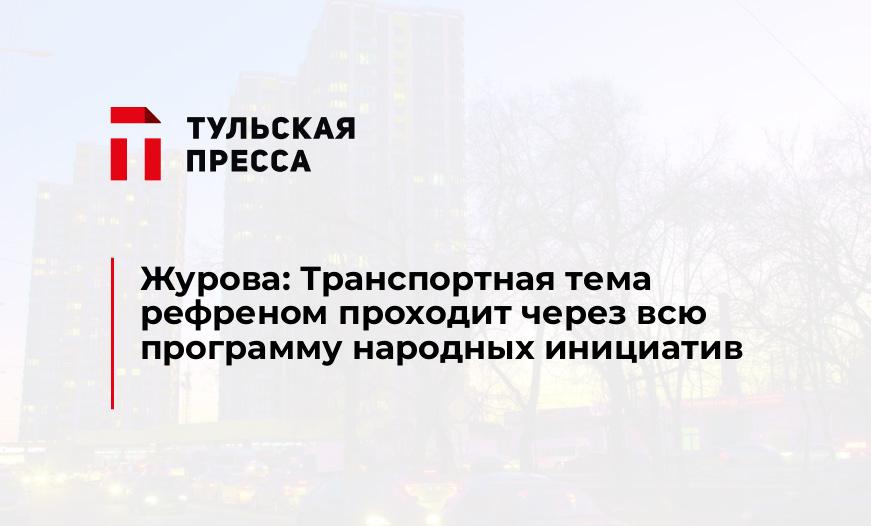 Журова: Транспортная тема рефреном проходит через всю программу народных инициатив
