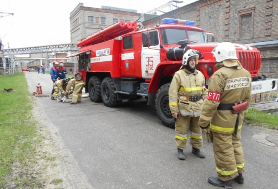 На Черепетской ГРЭС прошли пожарно-тактические учения