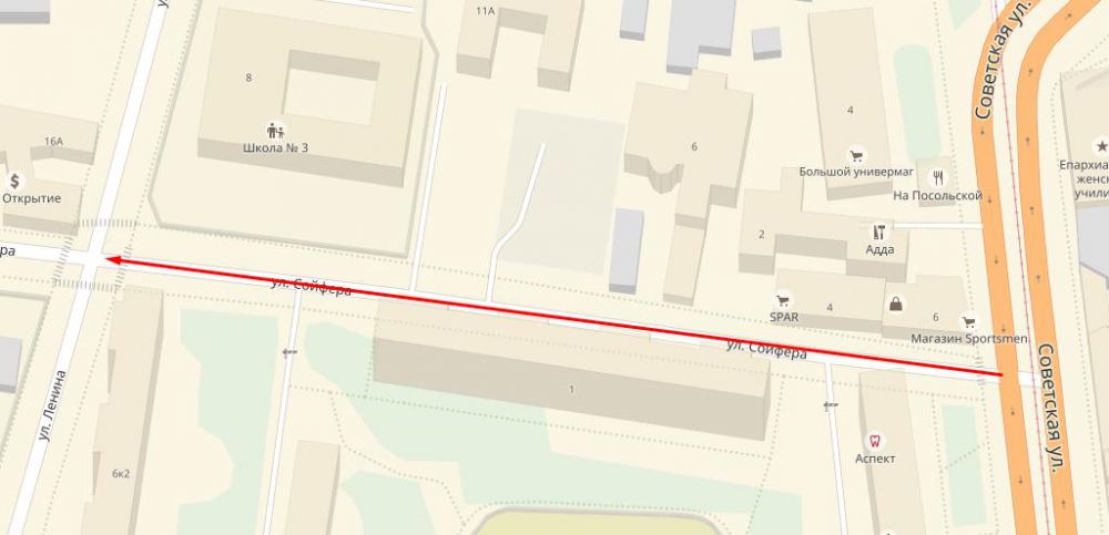 Тула улицы с односторонним движением карта