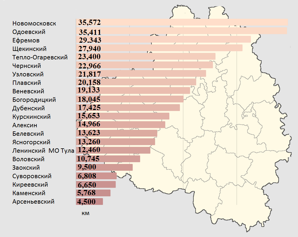 Карта районов тульской области с границами районов