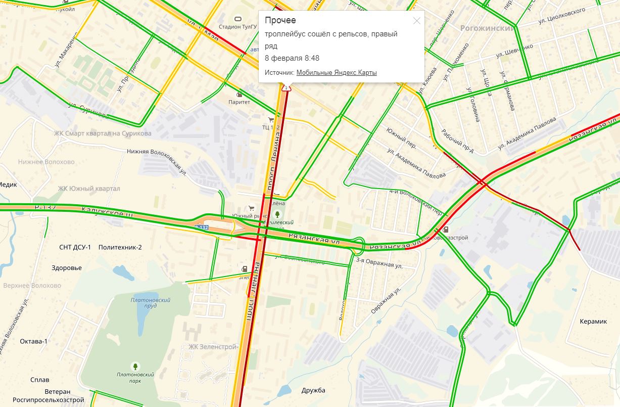 Карта тулы район зеленстрой