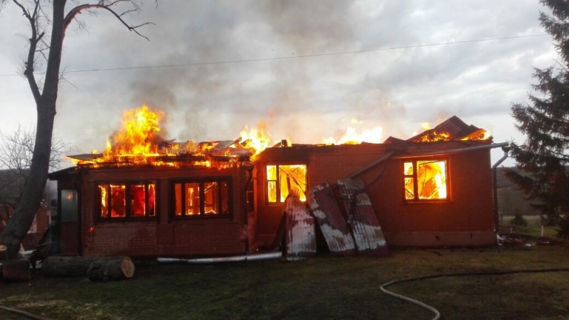 В селе Богородицкого района огонь уничтожил дом