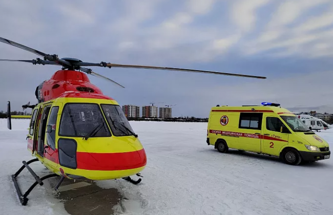 Младенца из Тулы доставили вертолетом санавиацией в Санкт-Петербург