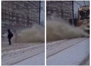 «Тулгорэлектротранс» извинился перед туляками, которых трамвай засыпал снегом
