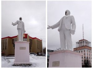 В Новомосковске памятник Ленину лишился части лица